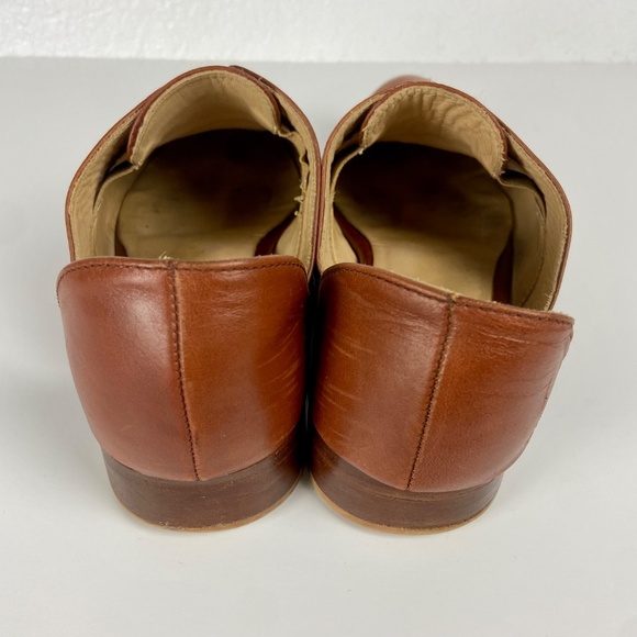 Nisolo Leather D’Orsay Flats Women’s 8.5 • Cognac Brown Minimalist Slip-On Shoes - Picture 5 of 10